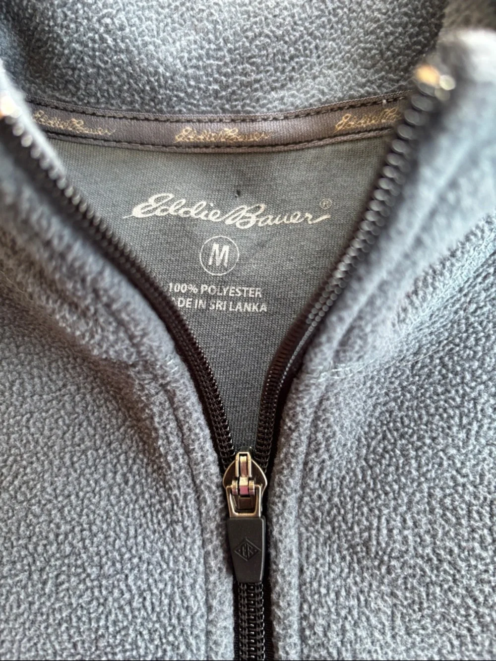 Eddie‎ Bauer Vintage Blue Fleece Quarter Zip Pullover Jacket Size Medium